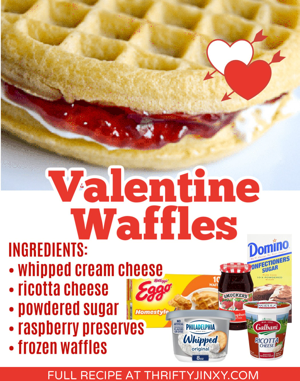 Valentine Waffles Recipe with Ingredient Photos