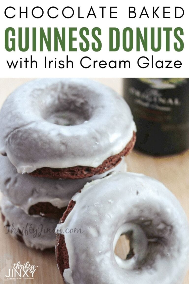 Chocolate Baked Guinness Donuts Recipe with Irish Cream Glaze - Thrifty ...