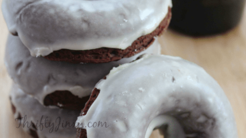 Chocolate Baked Guinness Donuts with Irish Cream Glaze