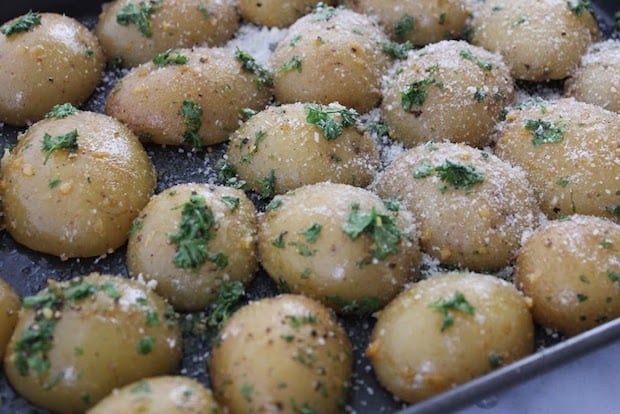 Garlic Bacon Parmesan Potatoes Recipe in Oven