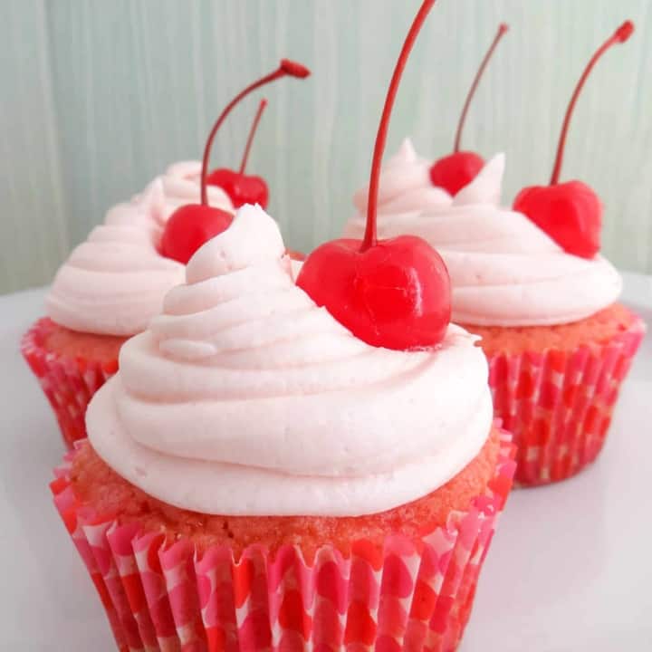 Maraschino Cherry Cupcakes Recipe - Thrifty Jinxy