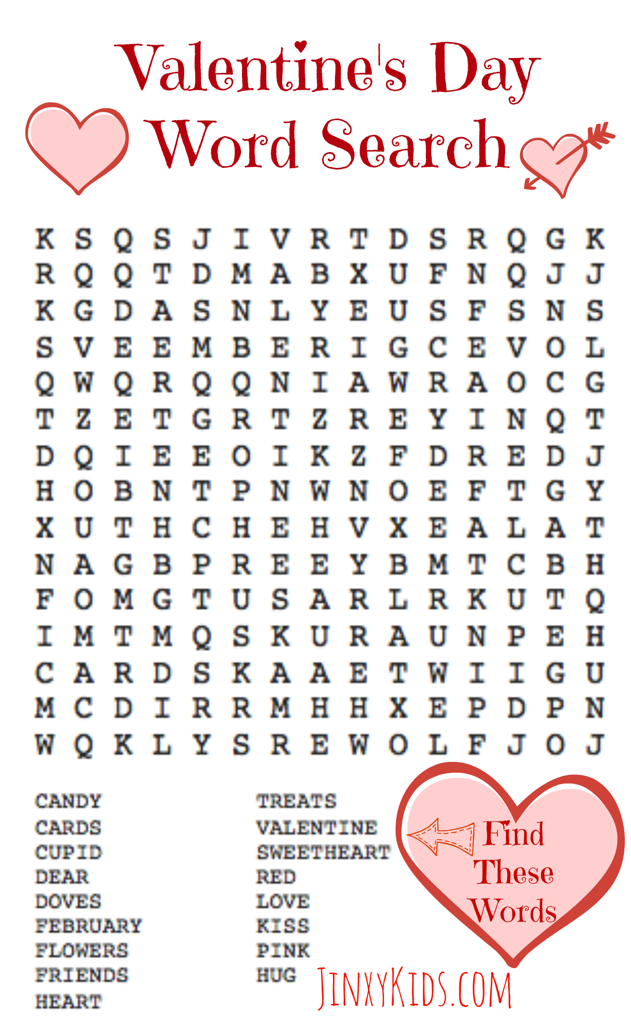 VALENTINES DAY WORD SEARCH