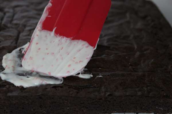 White Chocolate Peppermint Brownies Process