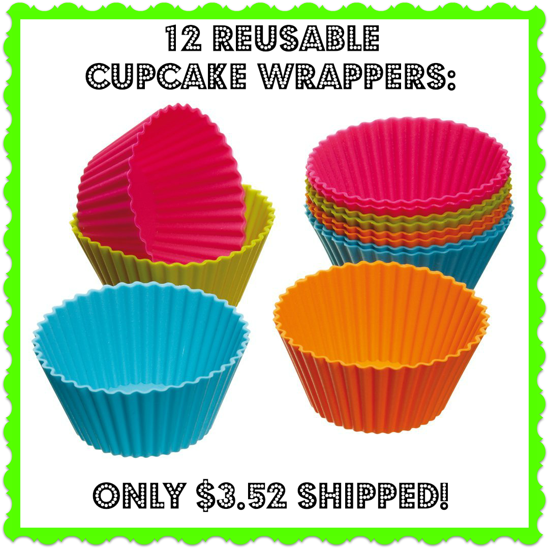 12 Reusable Silicone Cupcake Wrappers only 3.52 Shipped! Thrifty Jinxy