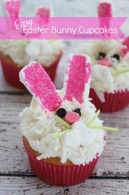 With their little pink ears and noses these Easter Bunny Cupcakes Recipe add a big dose of cuteness to a dessert tray or Easter basket.