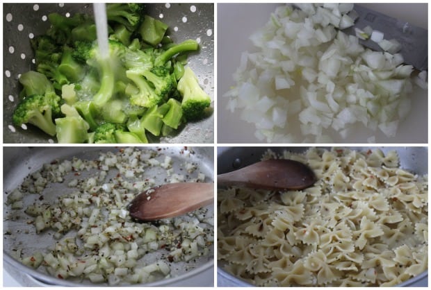 One Skillet Broccoli Parmesan Chicken with Bow Tie Pasta recipe process