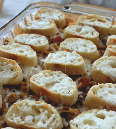 Spaghetti and Garlic Bread Bake Recipe
