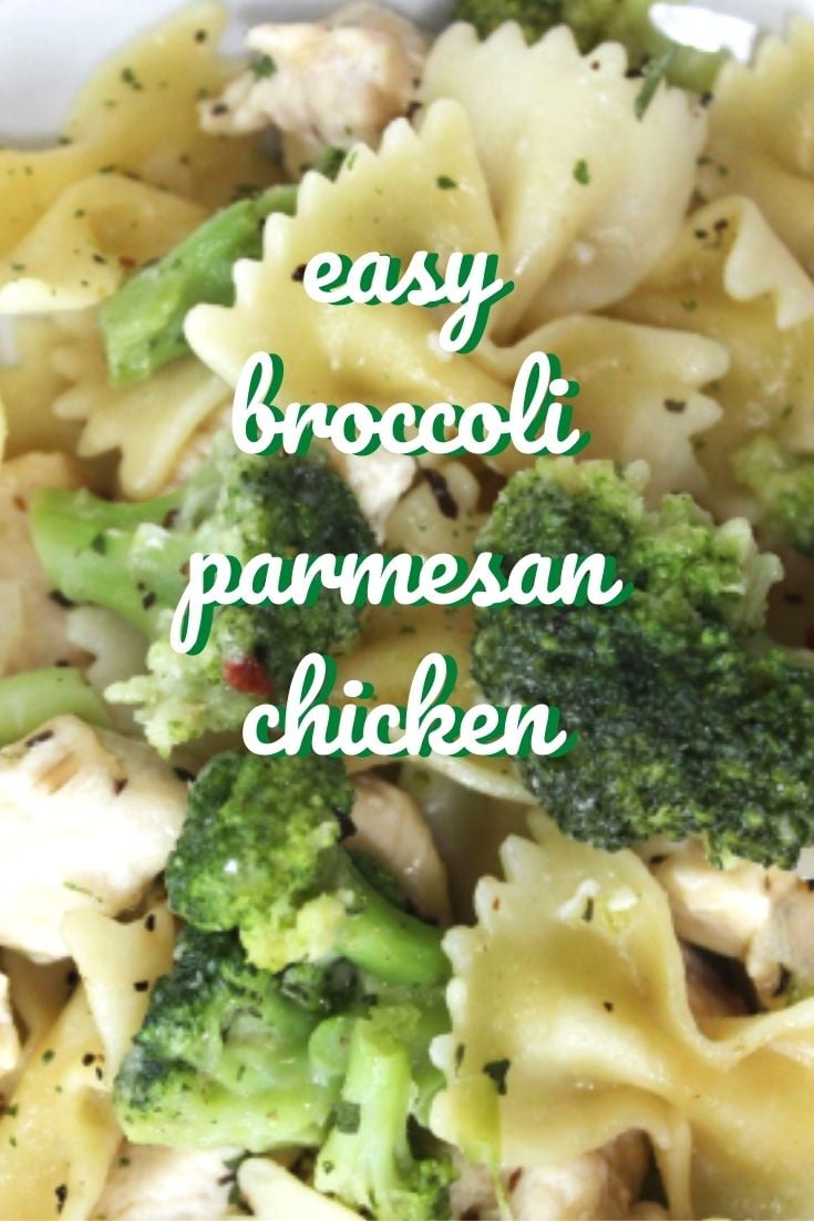 Skillet Broccoli Parmesan Chicken with Bow Tie Pasta Recipe Thrifty Jinxy