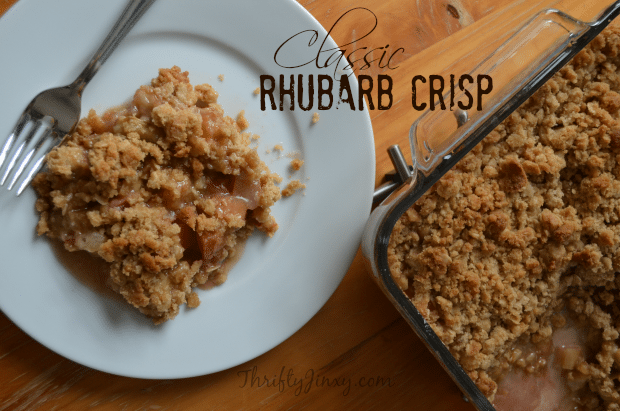 Classic Rhubarb Crisp Recipe from Thrifty Jinxy