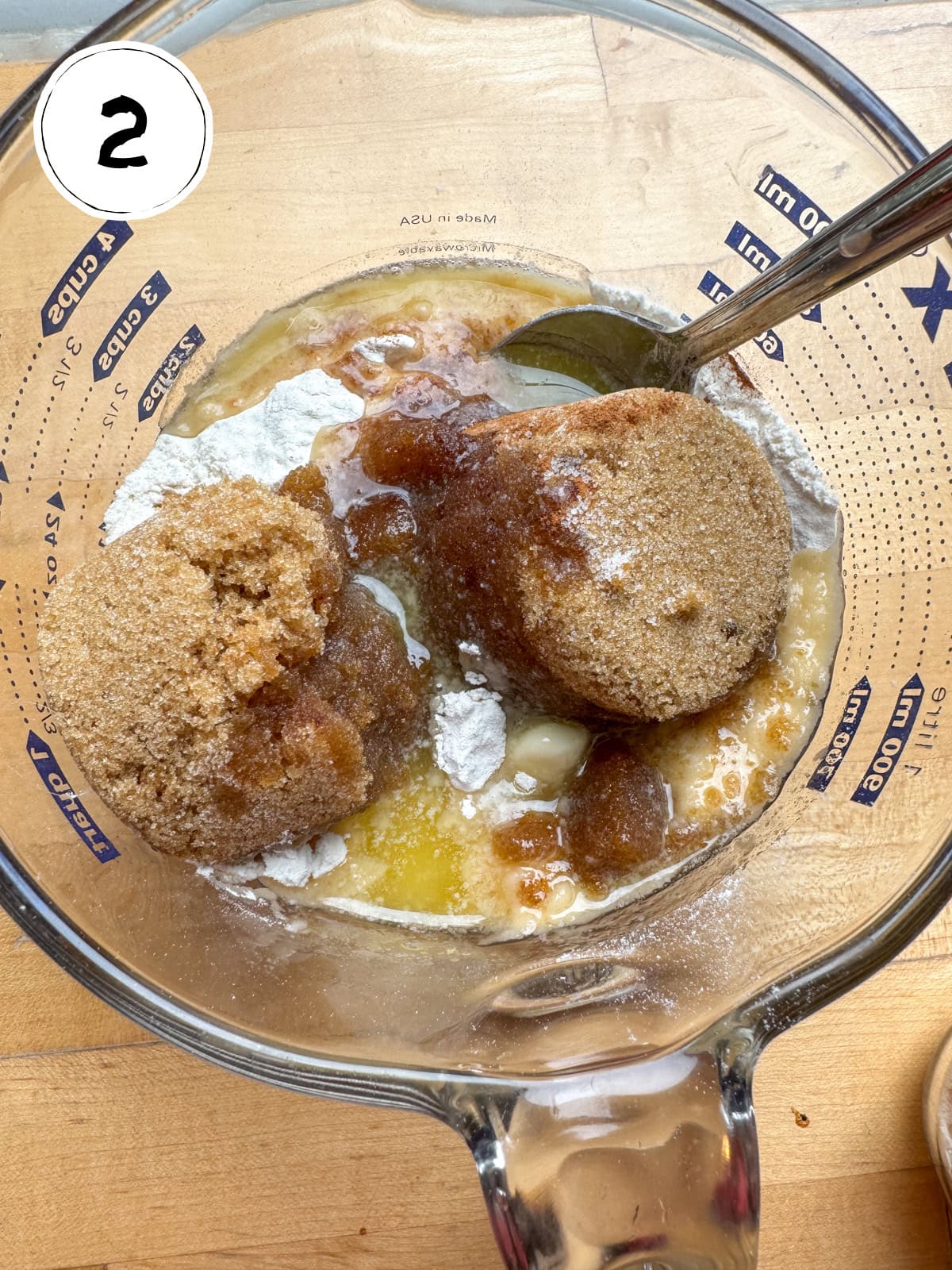 Rhubarb Mixed with Flour Sugar and Cinnamon.