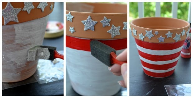 4th of July DIY Flower Pot Step by Step Painting