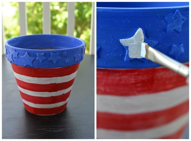 DIY 4th of July Flower Pot Painting