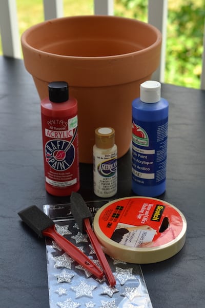 DIY 4th of July flower pot supplies