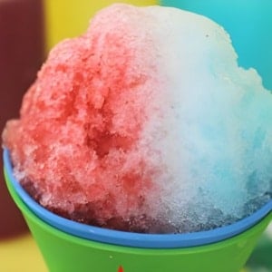 Patriotic Snow Cone in Red White and Blue.