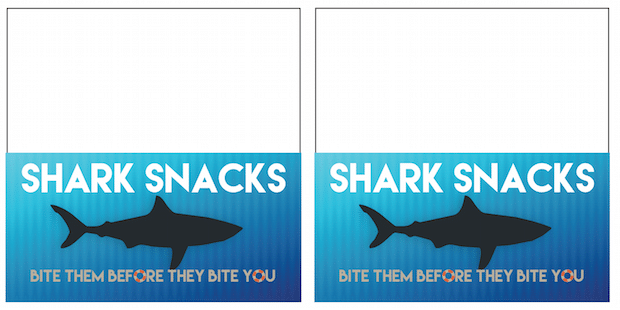 Printable Shark Snack Labels