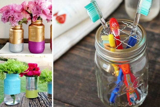 8 Empty Recycled Coffee Creamer Jars Crafts Storage