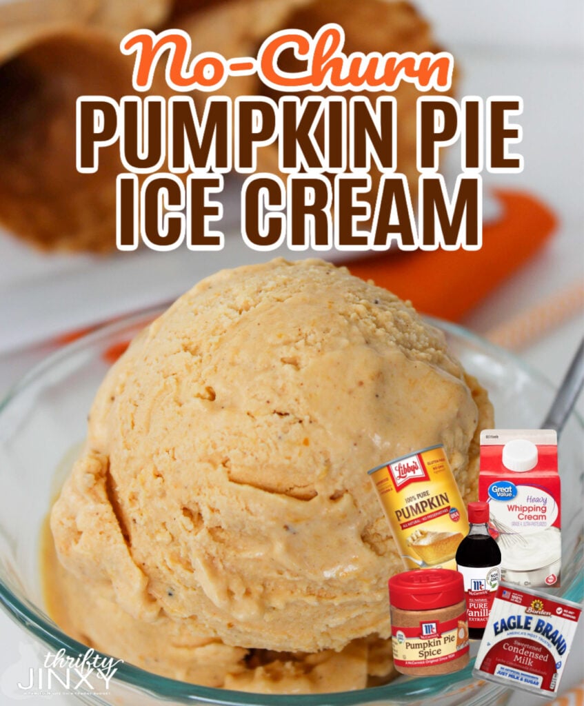 No Churn Pumpkin Pie Ice Cream with Ingredients