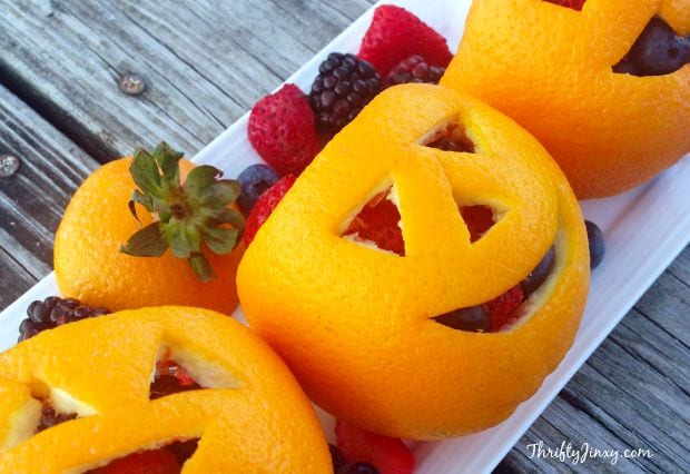 Orange Fruit Jack-O-Lantern - Directions for a Fun, Healthy Halloween