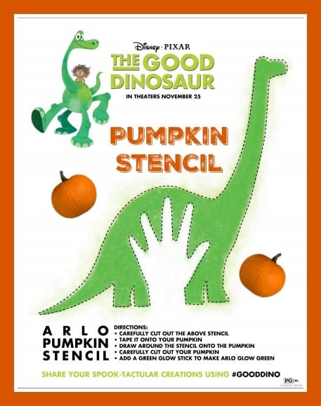 The Good Dinosaur Pumpkin Stencil