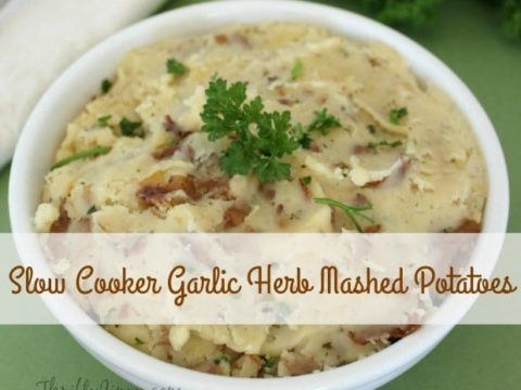 Slow Cooker Garlic Herb Mashed Potatoes Recipe Thrifty Jinxy