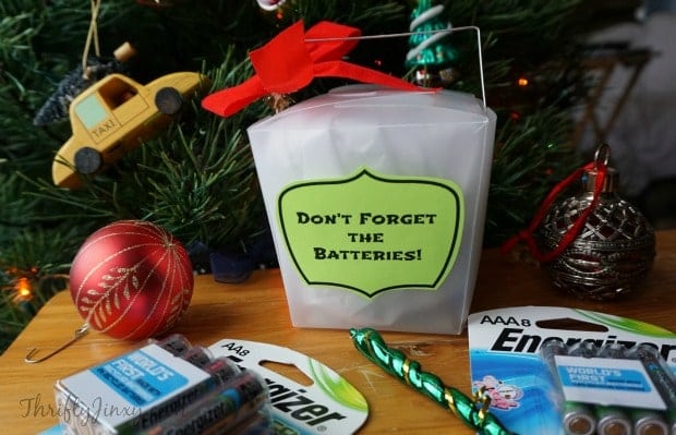 Don't Forget the Batteries Take-Out Gift Boxes DIY