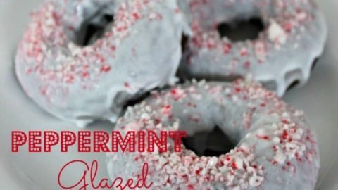 Peppermint Glazed Chocolate Donuts