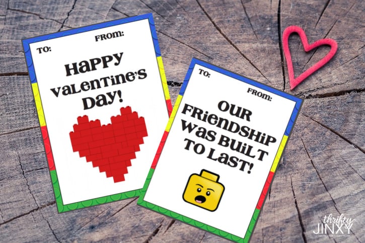 Free Printable LEGO Valentine Treat Bag Toppers - Thrifty Jinxy