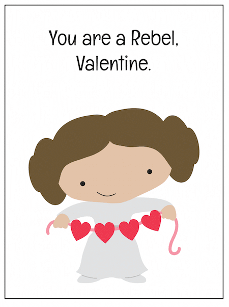 Printable Princess Leia Valentine