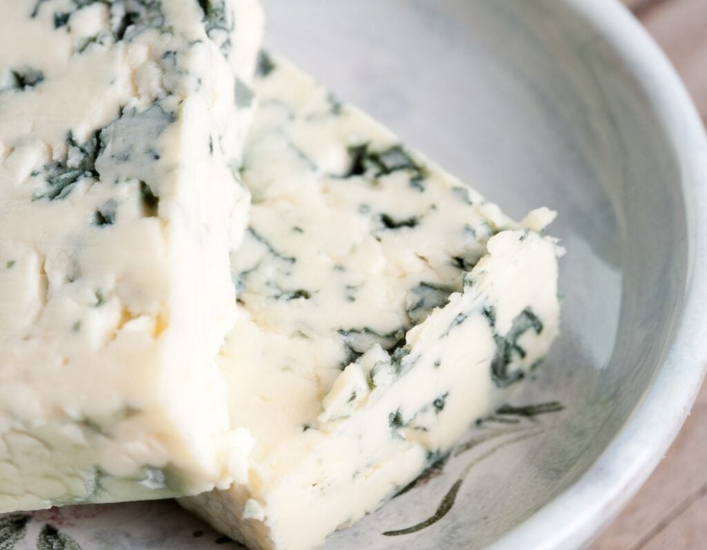 blue cheese in bowl