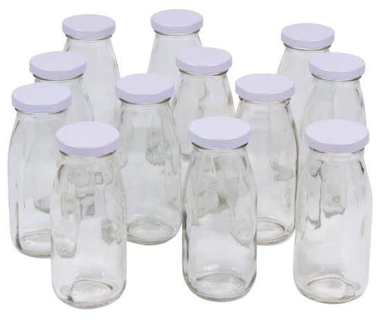 Glass Milk Bottles with Lids