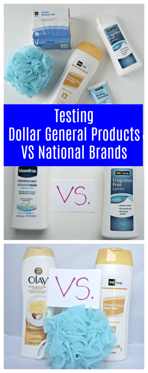 I headed to Dollar General to look for a few of the things our household uses most often - soap, body wash, lotion, etc. and picked up both the national brands and the Dollar General version of each. Which one is better?