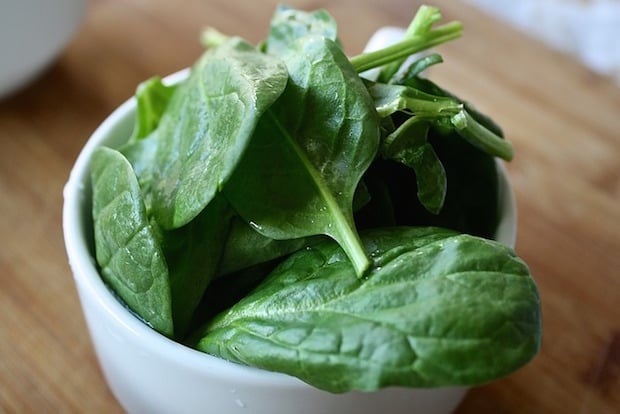 spinach in bowl