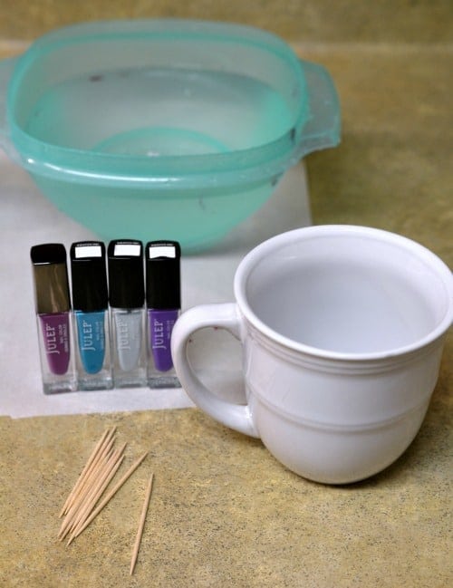 DIY Nail Polish Marbled Mugs Supplies