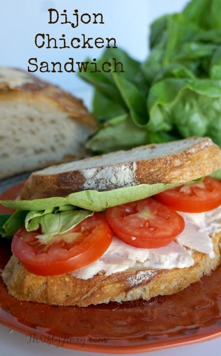 Dijon Chicken Sandwich on No-Knead Bread