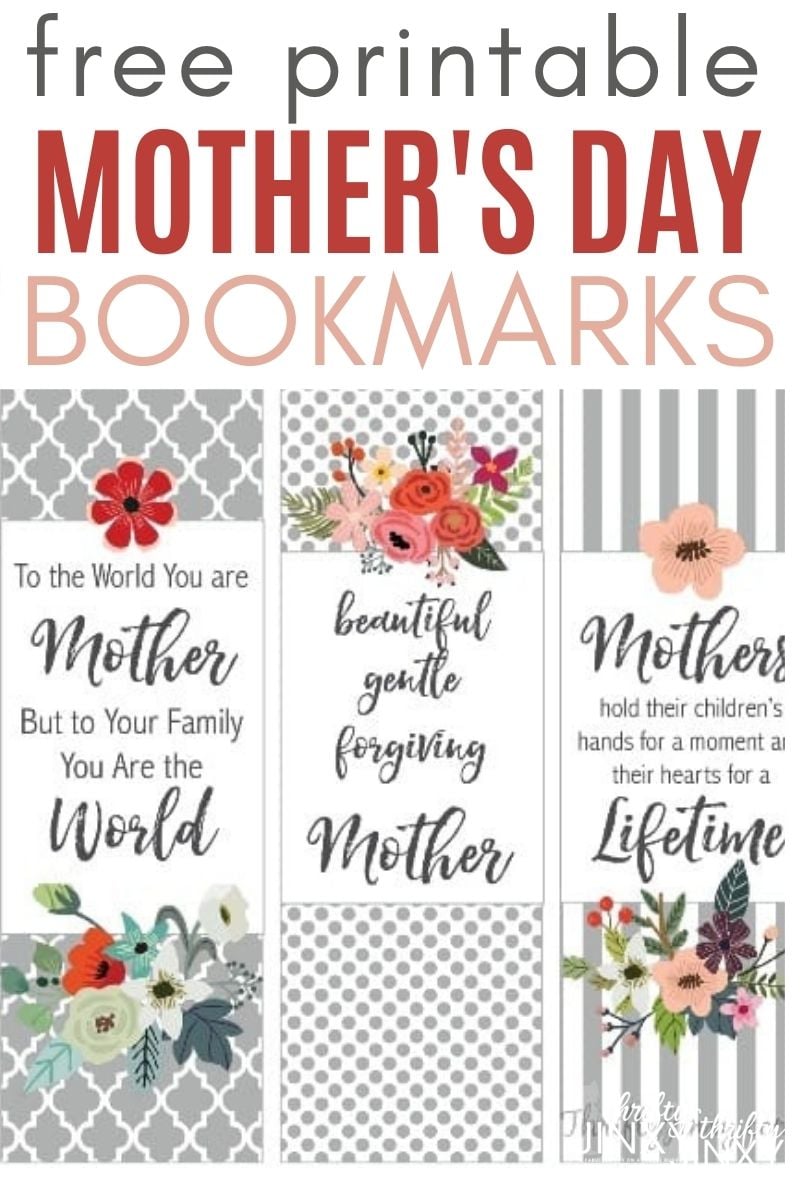 Free Printable Mother's Day Bookmarks Thrifty Jinxy