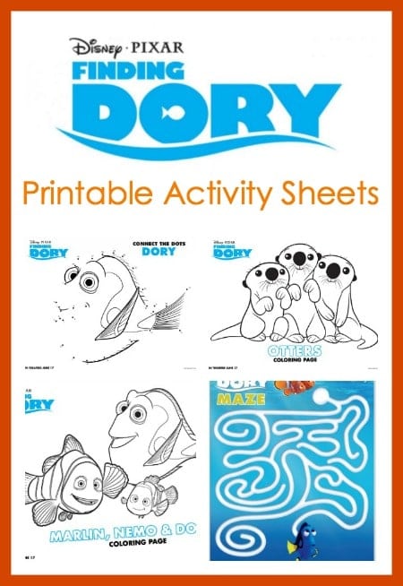 Finding Dory Printable Activity Sheets