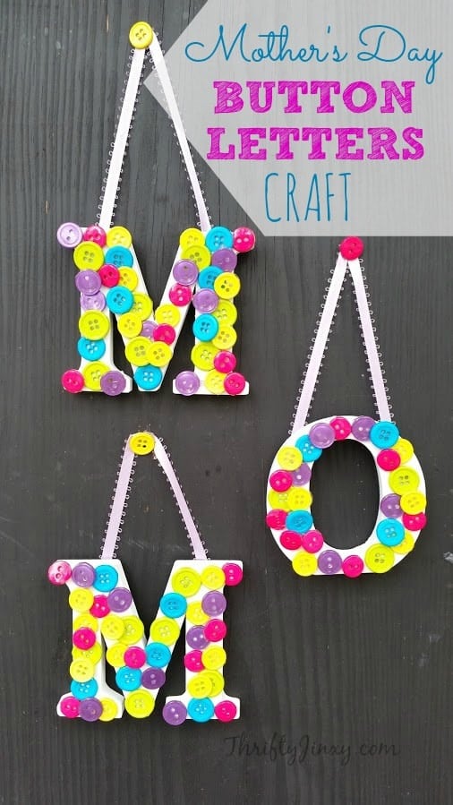 Mothers Day Button Letters Craft