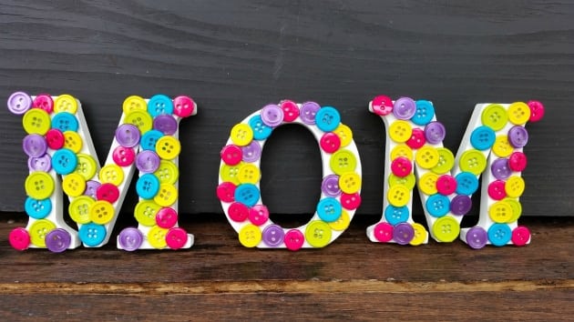 Mother’s Day Button Letters Craft step 4