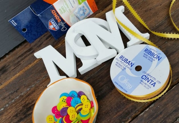 Mother’s Day Button Letters Craft supplies