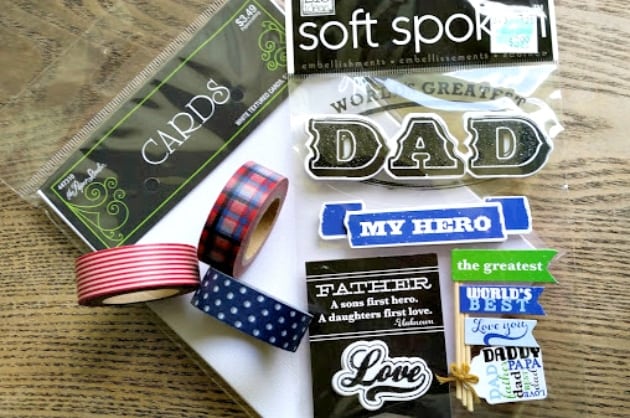 Homemade Washi Tape Father's Day Card supplies