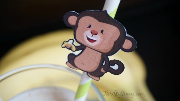 Printable Monkey Straw Hanger