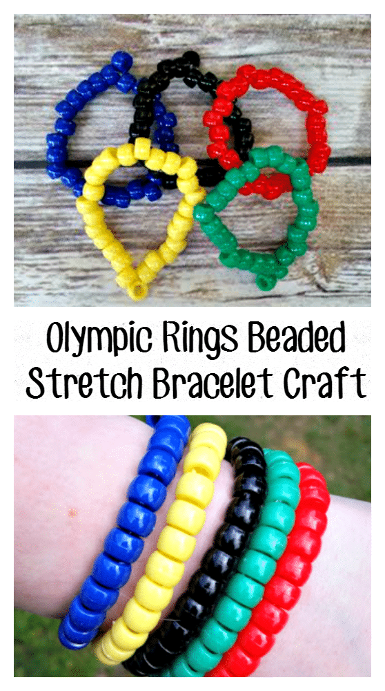 Olympic Rings Beaded Stretch Bracelet Craft