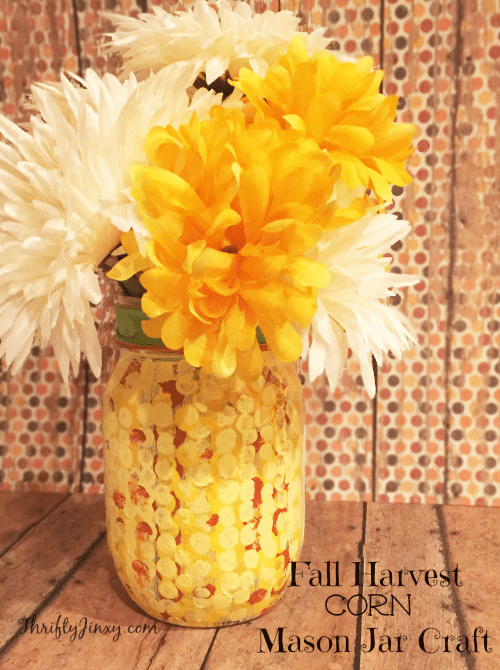 DIY Fall Harvest Corn Mason Jar Craft