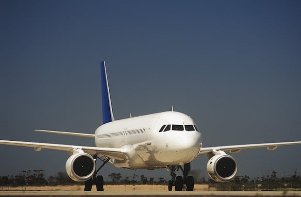 Passenger jet on taxiway