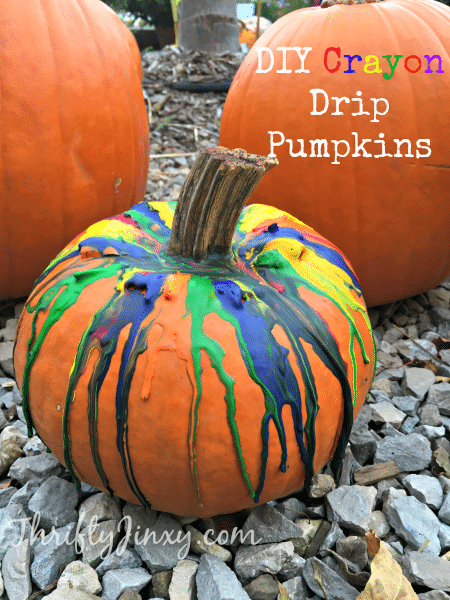 DIY Crayon Drip Pumpkin Craft Tutorial - Make a fun and festive Halloween decoration with this DIY Crayon Drip Pumpkin Craft Tutorial! Supplies include crayons, super glue and a heat gun.