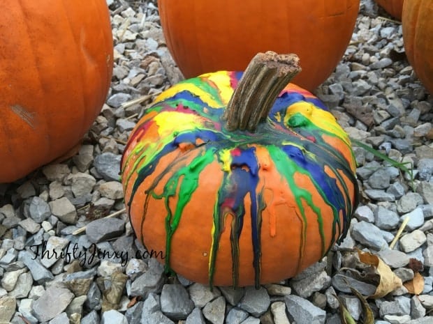 DIY Crayon Drip Pumpkin Craft