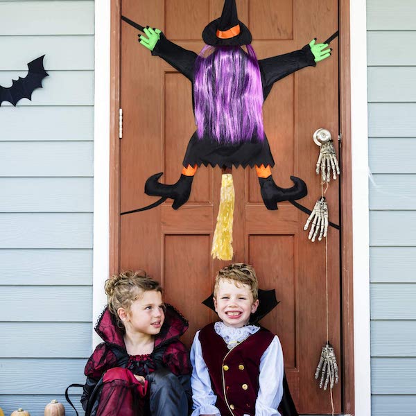 Halloween Crashed Witch Door Decoration