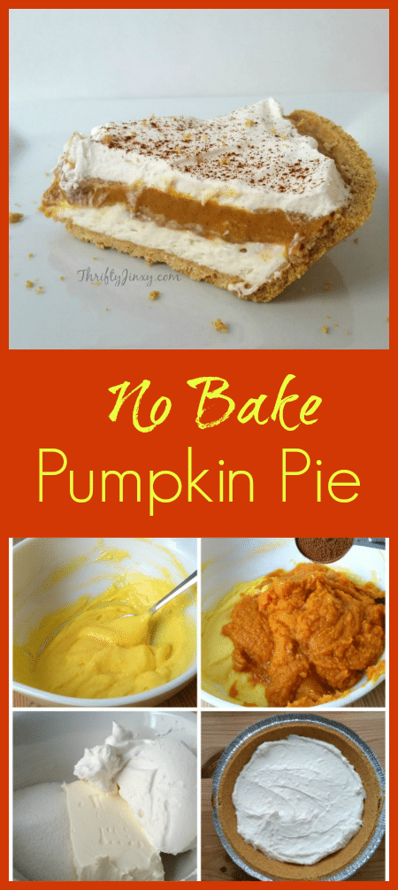 There's no need to turn on the oven to make this No Bake Pumpkin Pie Recipe with a pumpkin layer is sandwiched between cream cheese/whipped cream layers.