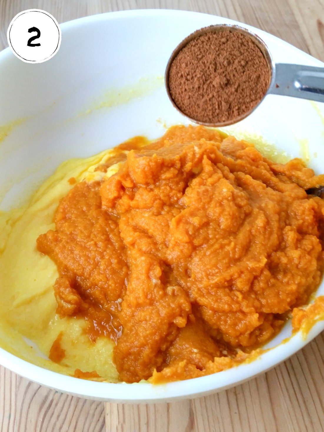Adding Pumpkin Pie Spice to Pumpkin Puree and Vanilla Pudding