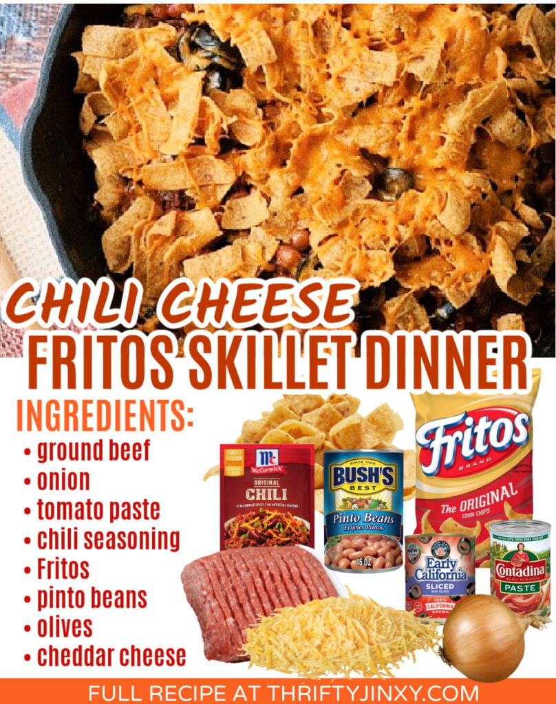 Chili Cheese Fritos Skillet Dinner with Ingredient Photos